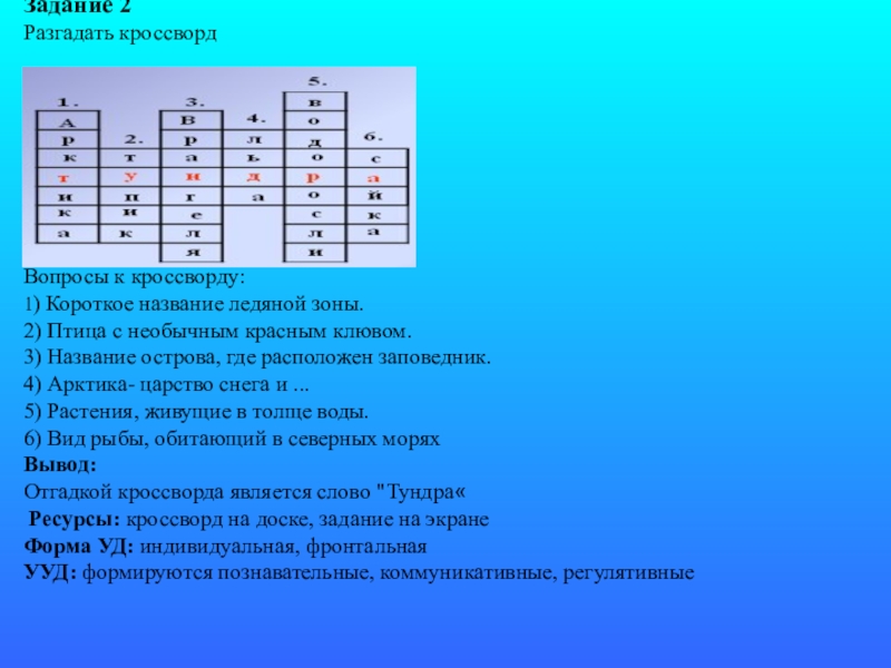 Холодная тундра 4 класс тест