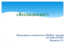 Презентация для детей старшей группы Весна,весна!