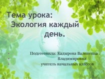 Презентация Экология каждый день