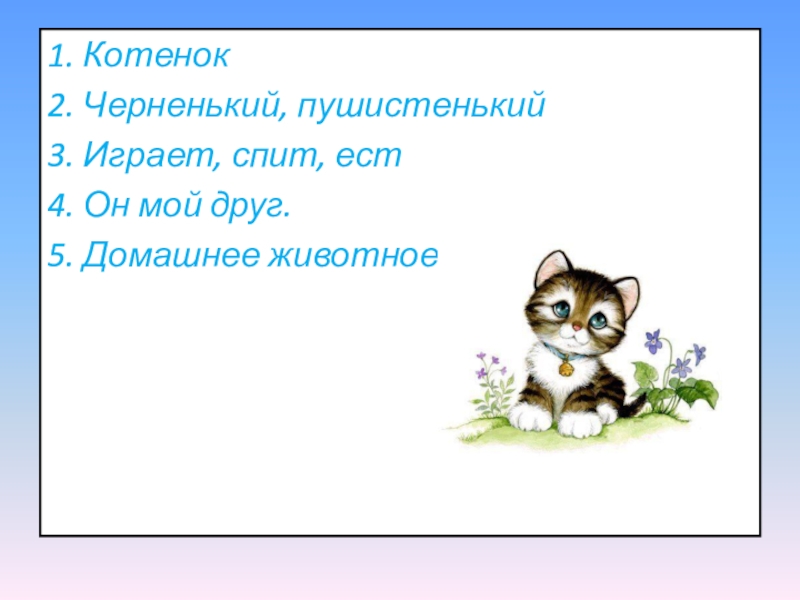 План котенок 2 класс