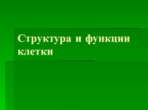 Презентация по биологии на тему  Структура и функция клетки