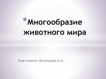 Презентация Многообразие животного мира