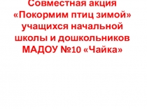 Презентация Совместная акция детского сада и учащихся школы