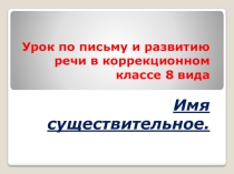 Презентация по русскому языку на тему: Имя существительное в 8 классе