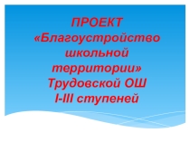 Проект Благоустройство пришкольной территории