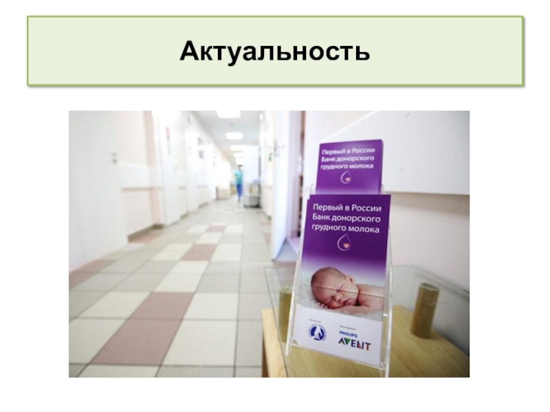 Принципы сестринской деятельности в организации работы банка донорского молока Актуальность Актуальность