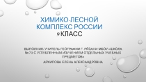 Презентация по теме: Химико-лесной комплекс