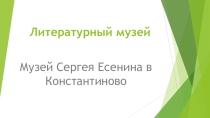 Виртуальная экскурсия в литературный музей Сергея Есенина