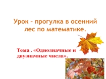 Презентация по математике на тему Однозначные и двузначные числа.
