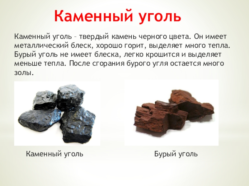 Свойства каменного угля окружающий мир 3 класс