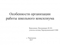 Особенности организации работы школьного консилиума