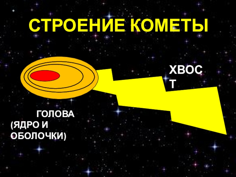 Презентация по предмету Человек и мир на тему Астероиды. Метеориты. Кометы (5 класс) СТРОЕНИЕ КОМЕТЫГОЛОВА (ЯДРО И ОБОЛОЧКИ)ХВОСТ СТРОЕНИЕ КОМЕТЫГОЛОВА (ЯДРО И ОБОЛОЧКИ)ХВОСТ