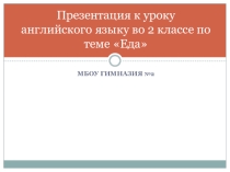 Презентация по английскому языку на тему Food