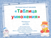 Интерактивный тренажёр Таблица умножения