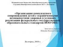; Организация комплексного сопровождения детей с ограниченными возможностями здоровья в условиях реализации ФГОС НОО ОВЗ