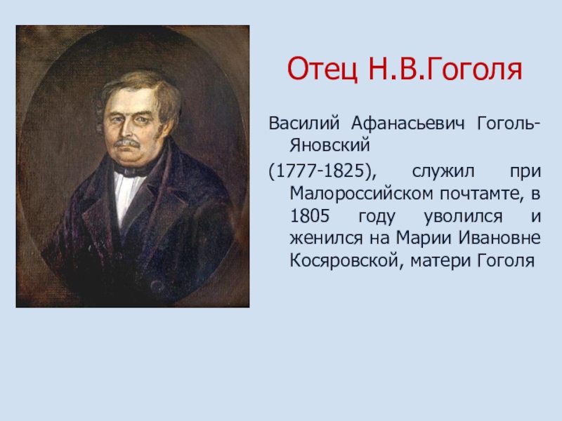 Отец н. Василий Афанасьевич Гоголь. Василий Афанасьевич Гоголь-Яновская. Василий Афанасьевич Гоголь-Яновский (1777—1825). Отец Гоголя Василий Афанасьевич.