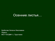 Презентация к уроку по ИЗО Осенние листья