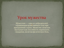 Презентация Классный час  Урок мужества