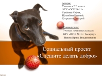Презентация социального проекта Спешите делать добро