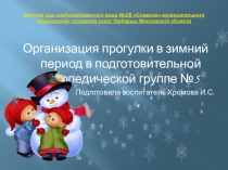 Прогулки в зимний период в подготовительной группе
