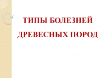 Презентация ТИПЫ БОЛЕЗНЕЙ ДРЕВЕСНЫХ ПОРОД
