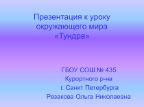 Презентация по окружающему миру. Тема: Тундра