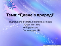 Презентація до уроку: Дивне в природі.