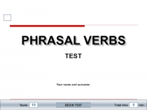 Интерактивный тест по английскому языку Фразовые глаголы