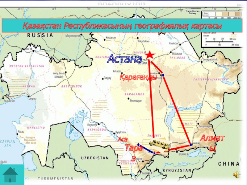 Астана тараз расстояние