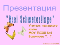 Презентация по немецкому языку Три бабочки