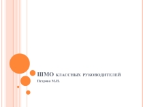 Школьное методобъединение классных руководителей
