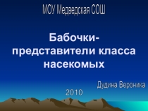 Исследовательская работа Бабочки- представители класса насекомых