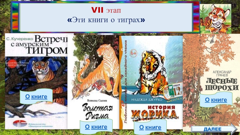 Квест-игра для учащихся 4класса Тигр-символ величия и мощи VII этап«Эти книги о тиграх»О книгеО книгеО книгеО книге VII этап«Эти книги о тиграх»О книгеО книгеО книгеО книге