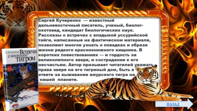 Квест-игра для учащихся 4класса Тигр-символ величия и мощи НАЗАД НАЗАД