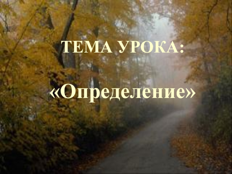 Открытый урок русского языка на тему Определение(8 класс) ТЕМА УРОКА:«Определение» ТЕМА УРОКА:«Определение»