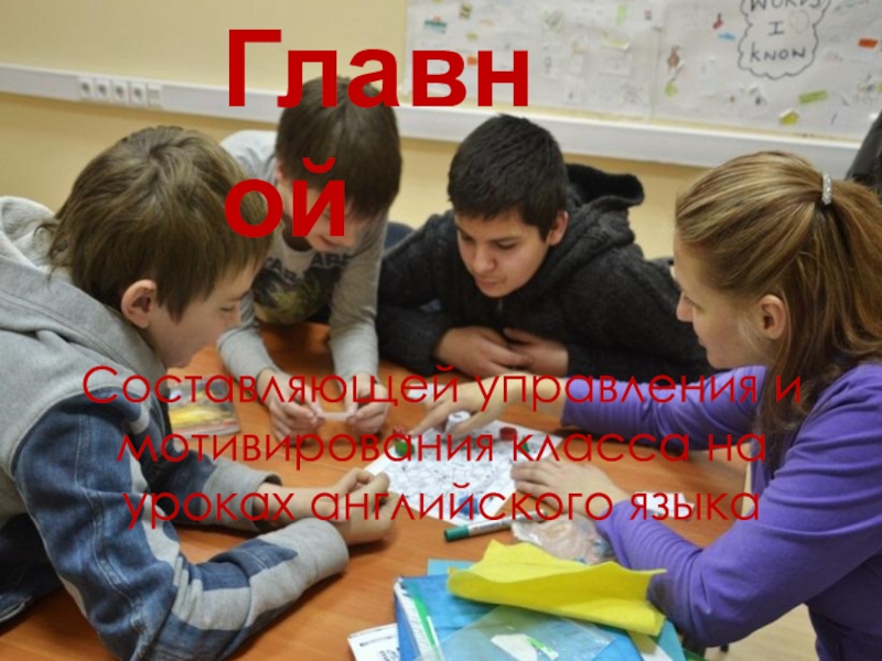 Classroom management'' Главной Составляющей управления и мотивирования класса на уроках английского языка Главной Составляющей управления и мотивирования класса на уроках английского языка