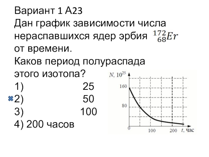 Решение задач на закон радиоактивного распада презентация