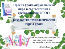 Презентация Проект урока окружающего мира в соответствии с требованиями ФГОС: разработка технологической карты урока
