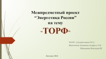 Межпредметный проект Энергетика России 8 класс, тема Торф