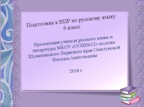Презентация по подготовке к Всероссийской проверочной работе по русскому языку в 6 классе, 2018 г.