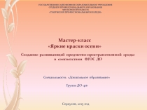 Организация развивающей предметно-пространственной среды в дошкольной организайии