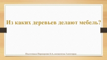 Презентация Из каких деревьев делают мебель
