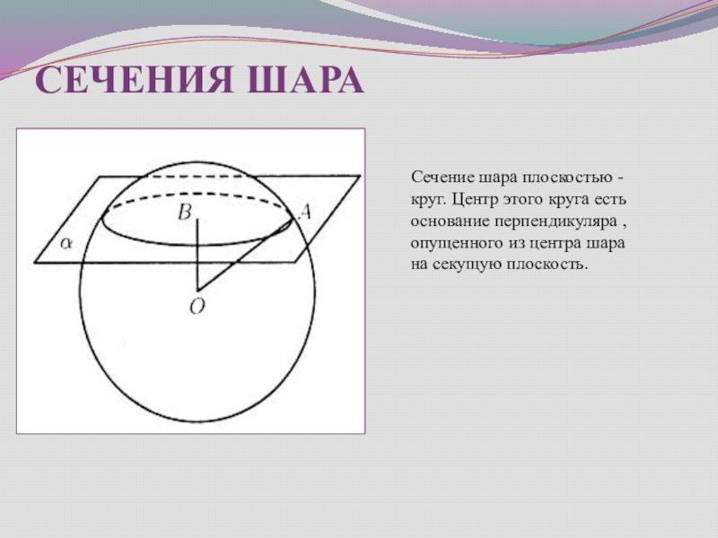 Какая плоскость называется диаметральной плоскостью шара что такое большой круг сделать рисунок