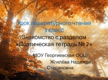 Презентация к уроку литературного чтения Знакомство с разделом Поэтическая тетрадь № 2