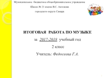 Презентация по музыке на тему Итоговое тестирование (2 класс)