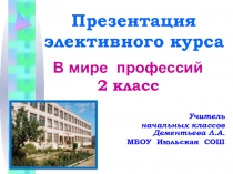 Презентация по факультативу  В мире профессий