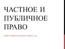 Презентация по праву Частное и публичное право
