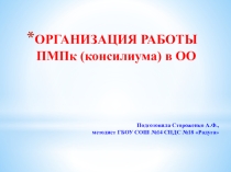 Организация деятельности ПМПк в образовательной организации
