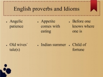 Презентация по английскому языку на тему: Устойчивые словосочетания и фразеологизмы (8-11 классы) часть 1