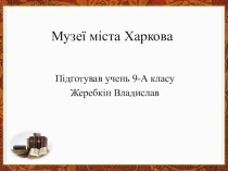 Презентація з художньої культури на тему Музеї мого міста (робота учня 9-го класу під керівництвом Заборкіної Т.В)
